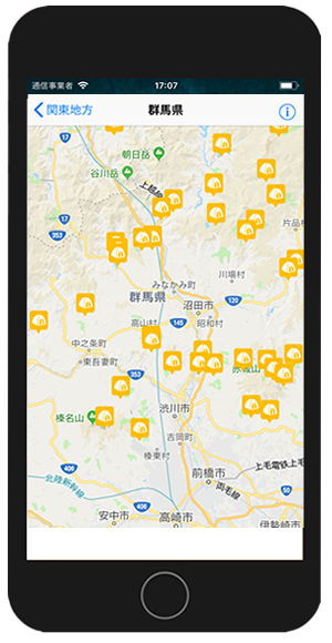 iOSアプリ全国キャンプ場検索